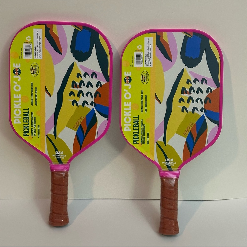 Pickle O'Joe Tropical Lightweight Fiberglass Pickleball Paddles(Lot 2) USAPA NEW